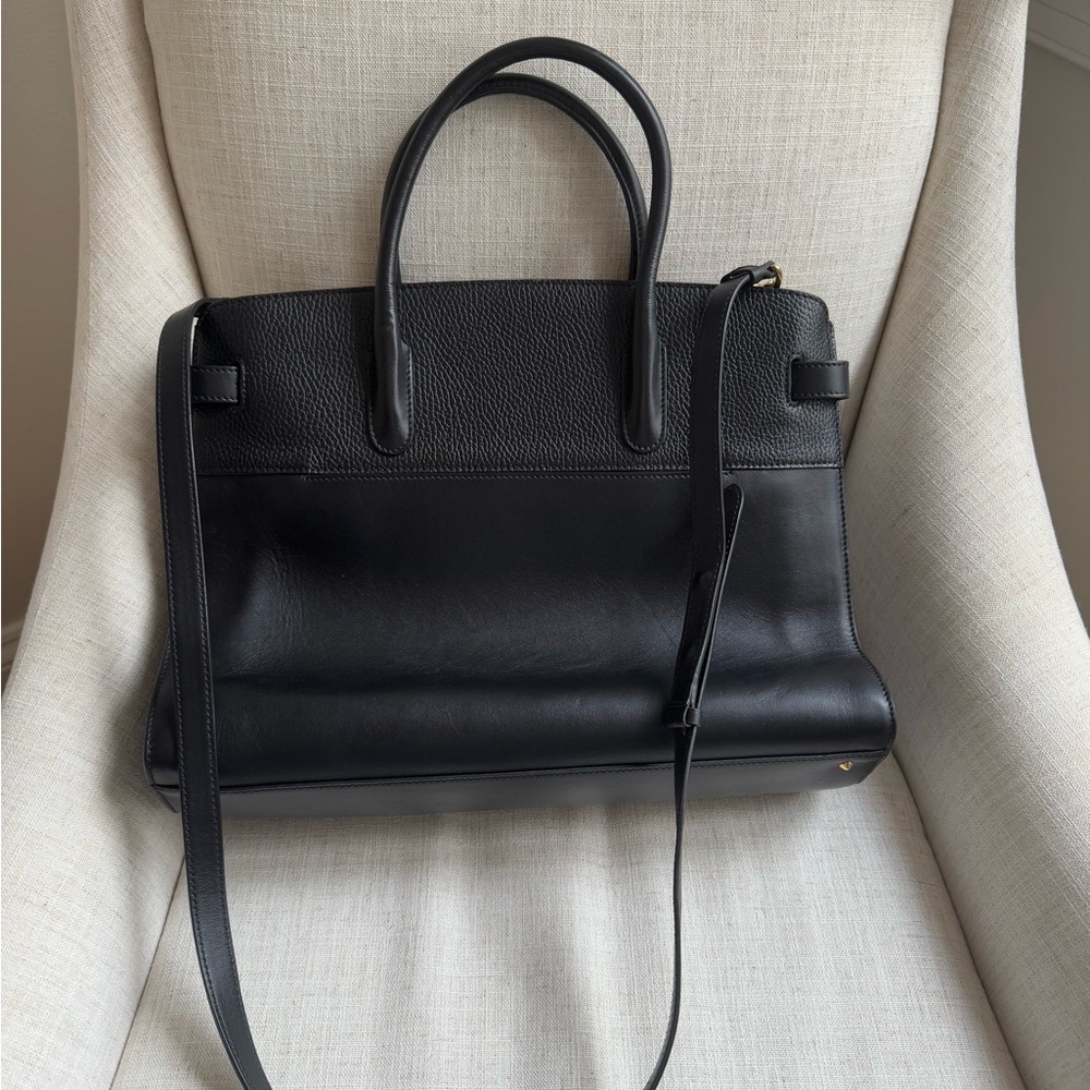 Cuyana Black Leather Work Satchel